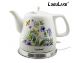 LuguLake Teapot Ceramic Electric Kettle, Cordless Water Tea, 1200ML