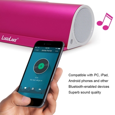LuguLake II Charge 10Watt Bluetooth Speaker Built-in 4000mAh External Battery Pack w/aluminum stand 