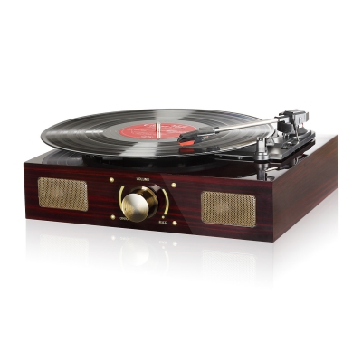 Vinyl Record Player, LuguLake Turntable with Stereo 3-Speed, Built-in Speakers, Record Player, Vintage Phonograph with Retro Piano Baking